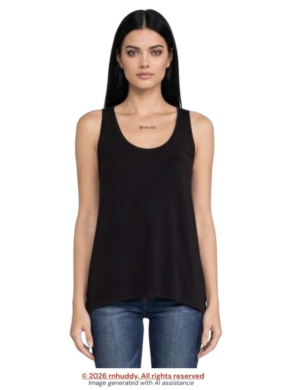 Vince L black micro modal tank